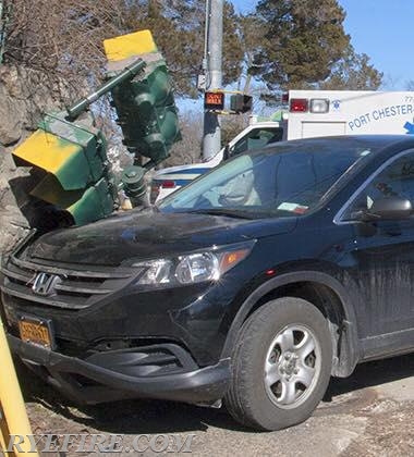 MVA with Injuries on Boston Post Road and Oakland Beach Ave 2/14/16 Photo by RFD Lt. Lester Millman