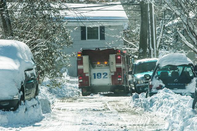 Engine 192 on Laurel St after Blizzard Nemo 2/9/13, Photo courtesy of RFD Firefighter Lester Millman