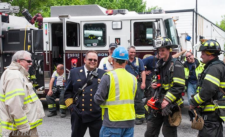 Rye Mutual Aid to Harrison for a gas leak on 5/17/15 Photo by Lt. Lester Millman