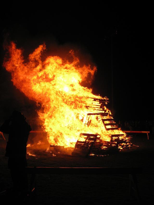 Rye Firefighters at the annual Rye/Harrison football game bonfire 10/16/10