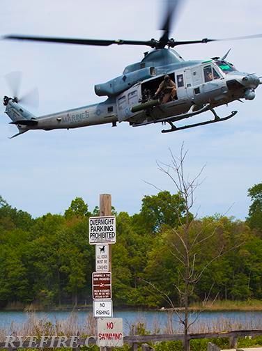 US Marine Corps Helicopter Landing at Rye Playland for Military Appreciation Day on 5/24/15
