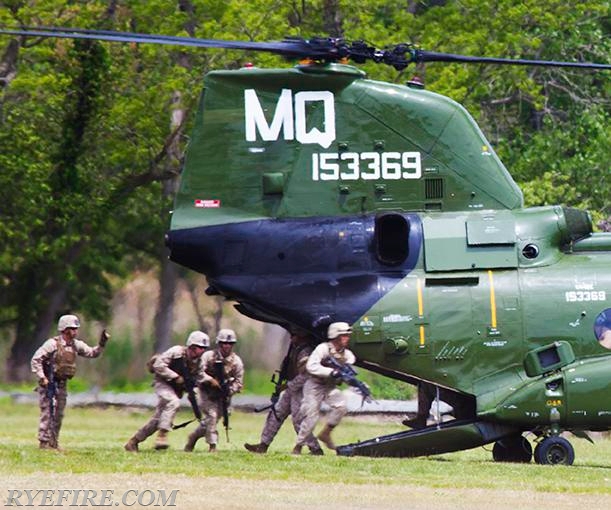 US Marine Corps Helicopter Landing at Rye Playland for Military Appreciation Day on 5/24/15