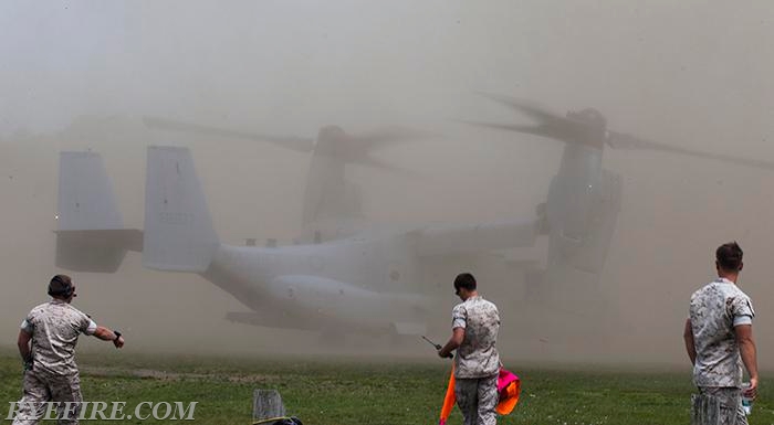 US Marine Corps Helicopter Landing at Rye Playland for Military Appreciation Day on 5/24/15