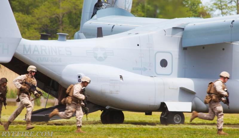 US Marine Corps Helicopter Landing at Rye Playland for Military Appreciation Day on 5/24/15