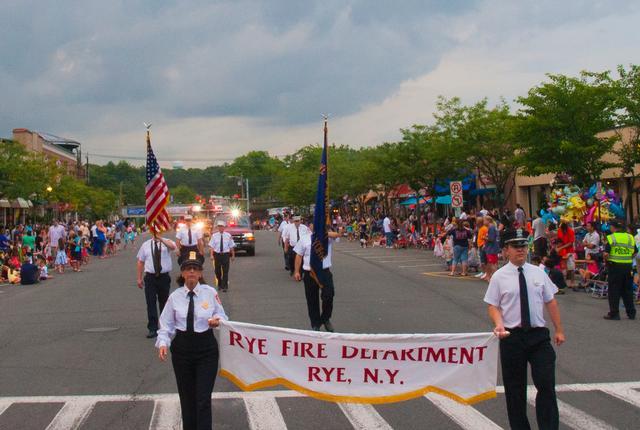 Rye firefighters march in The Annual Village of Mamaroneck Fireman's Parade 7/2/13 Photo by RFD FF Lester Millman 