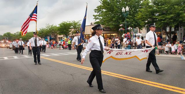 Rye firefighters march in The Annual Village of Mamaroneck Fireman's Parade 7/2/13 Photo by RFD FF Lester Millman 