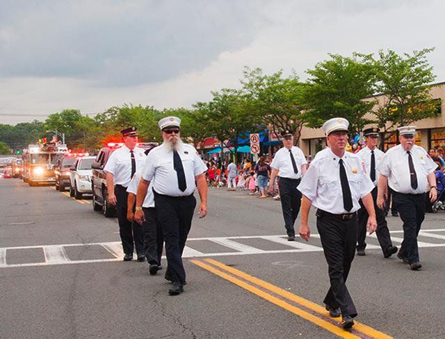 Rye firefighters march in The Annual Village of Mamaroneck Fireman's Parade 7/2/13 Photo by RFD FF Lester Millman 