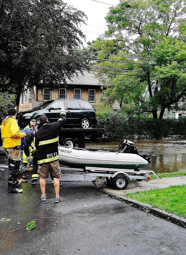 Rescue Crews on Orchard Ave after Hurricane Irene 8/28/11 - Photo Courtesy of Steve Decker 