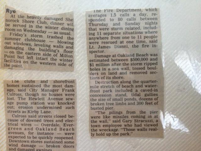 Article summarizing damage in Rye from 1992 Nor'Easter