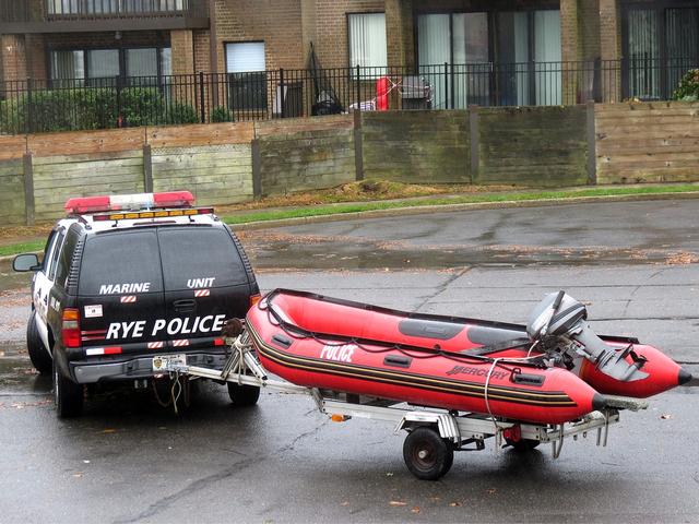 Rye PD at the Dearborn Circle - Hurricane Sandy 10/29/2012 - Photo Courtesy of Mary Coakley