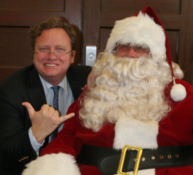 Santa stopped by RFD HQ to the delight of many kids at RFD's Children's Christmas Party 12/15/13 Photo by RFD FF Lester Millman 