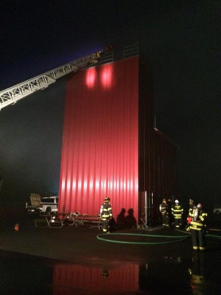 Rye Firefighters training with Harrison FD, Village of Mamaroneck FD (E38), West Harrison FD and Purchase FD at the West Harrison Fire Training Center 5/22/14