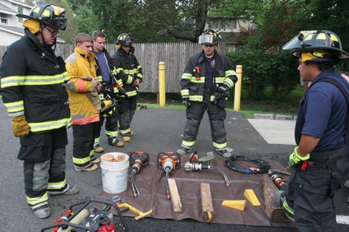Firefighters practiced extrication techniques for one of July's monthly drills 7/24/13. Photo by RFD FF Lester Millman 