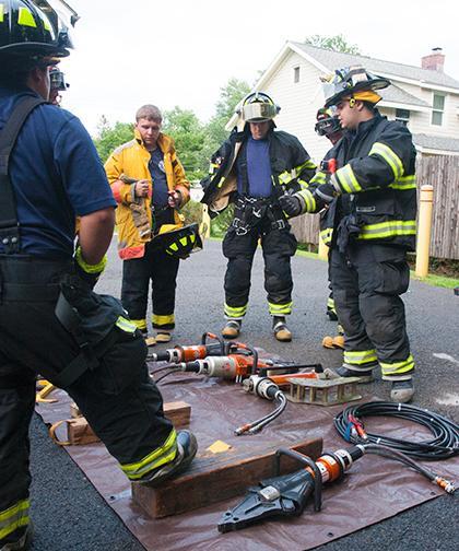 Firefighters practiced extrication techniques for one of July's monthly drills 7/24/13. Photo by RFD FF Lester Millman 