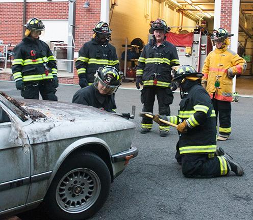 Firefighters practiced extrication techniques for one of July's monthly drills 7/24/13. Photo by RFD FF Lester Millman 