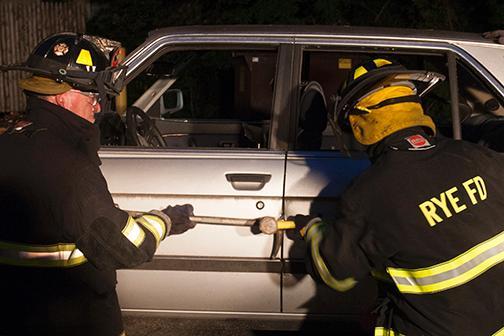 Firefighters practiced extrication techniques for one of July's monthly drills 7/24/13. Photo by RFD FF Lester Millman 