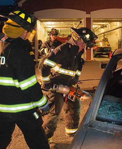 Firefighters practiced extrication techniques for one of July's monthly drills 7/24/13. Photo by RFD FF Lester Millman 