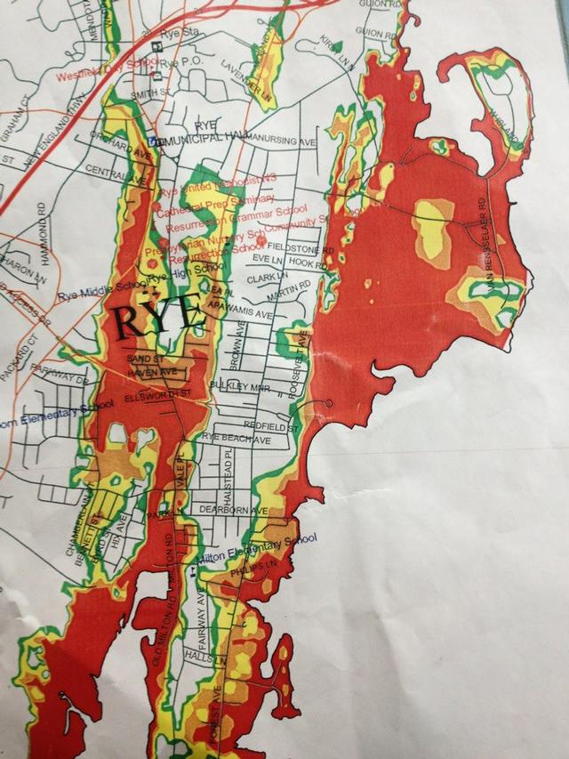 Evacuation Map. Areas in Rye were under a Mandatory evacuation 